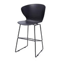 HomeRoots Set of Two 30 Black Heavy Duty Plastic and Metal Low Back Bar Height Bar Chairs