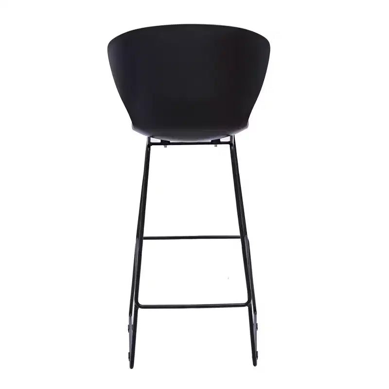 Set of Two 30 Black Heavy Duty Plastic and Metal Low Back Bar Height Bar Chairs
