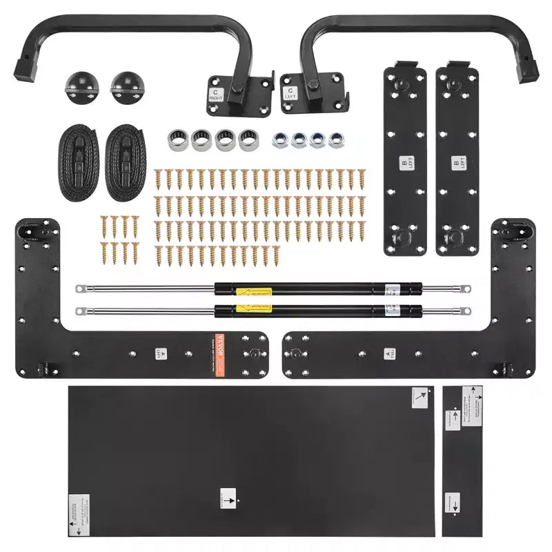 VEVOR Murphy Bed Kit,Full Size,Deluxe DIY Wall Bed Mechanical Hardware Kit,Pneumatic Lever Heavy Duty Bed Frame Support,Folding Cabinet Wall Bed,Black