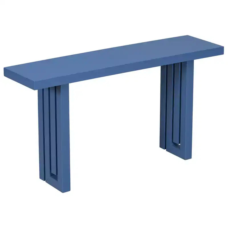 Console minimaliste avec placage de chêne, table d'entrée avec plateau et pieds épais, table d'appoint pour le salon, le couloir