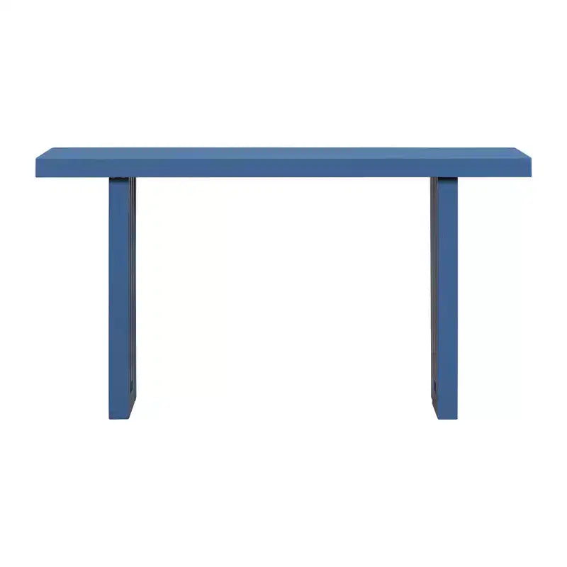 Console minimaliste avec placage de chêne, table d'entrée avec plateau et pieds épais, table d'appoint pour le salon, le couloir