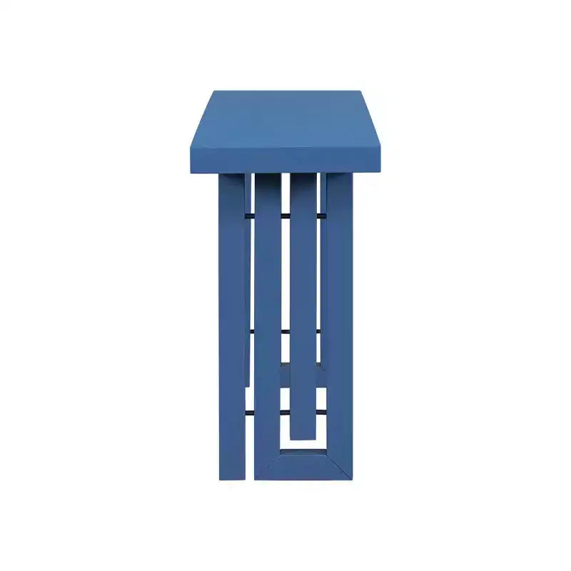 Console minimaliste avec placage de chêne, table d'entrée avec plateau et pieds épais, table d'appoint pour le salon, le couloir