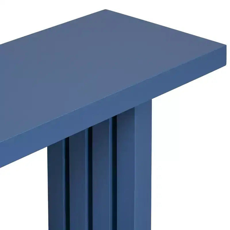 Console minimaliste avec placage de chêne, table d'entrée avec plateau et pieds épais, table d'appoint pour le salon, le couloir