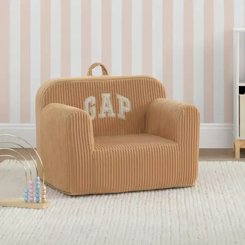Gap Cozee Ribbed Velour Chair, Beige