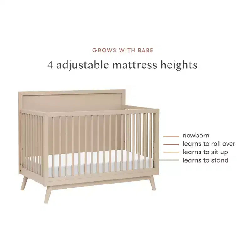 Lit de bébé convertible 4-en-1 Palma Mid-Century avec kit de conversion pour lit de tout-petit