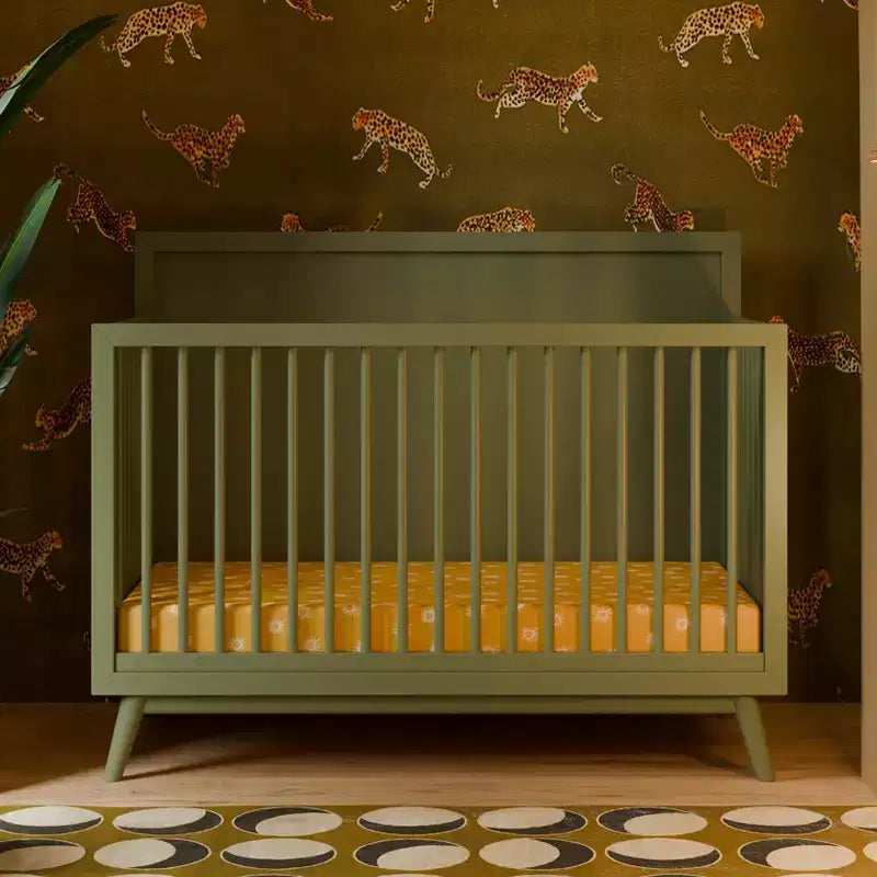 Lit de bébé convertible 4-en-1 Palma Mid-Century avec kit de conversion pour lit de tout-petit