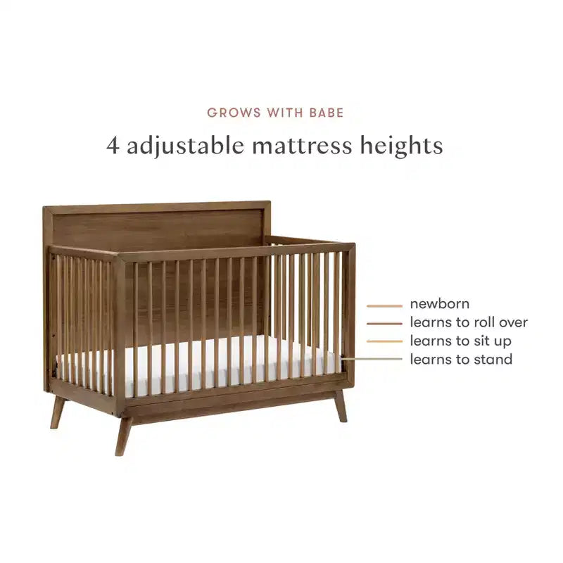 Lit de bébé convertible 4-en-1 Palma Mid-Century avec kit de conversion pour lit de tout-petit