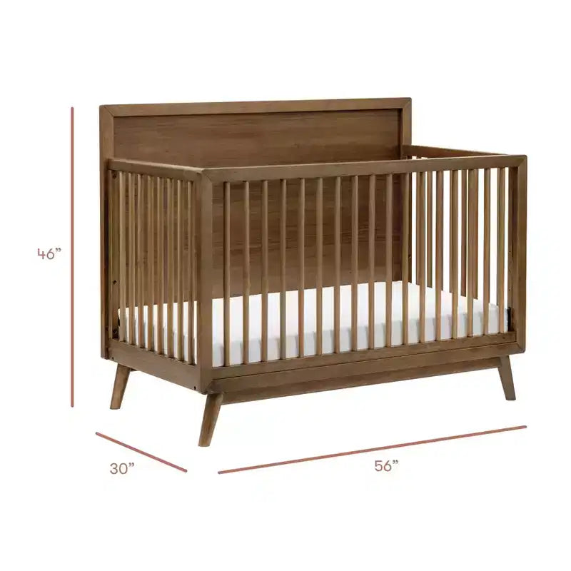 Lit de bébé convertible 4-en-1 Palma Mid-Century avec kit de conversion pour lit de tout-petit