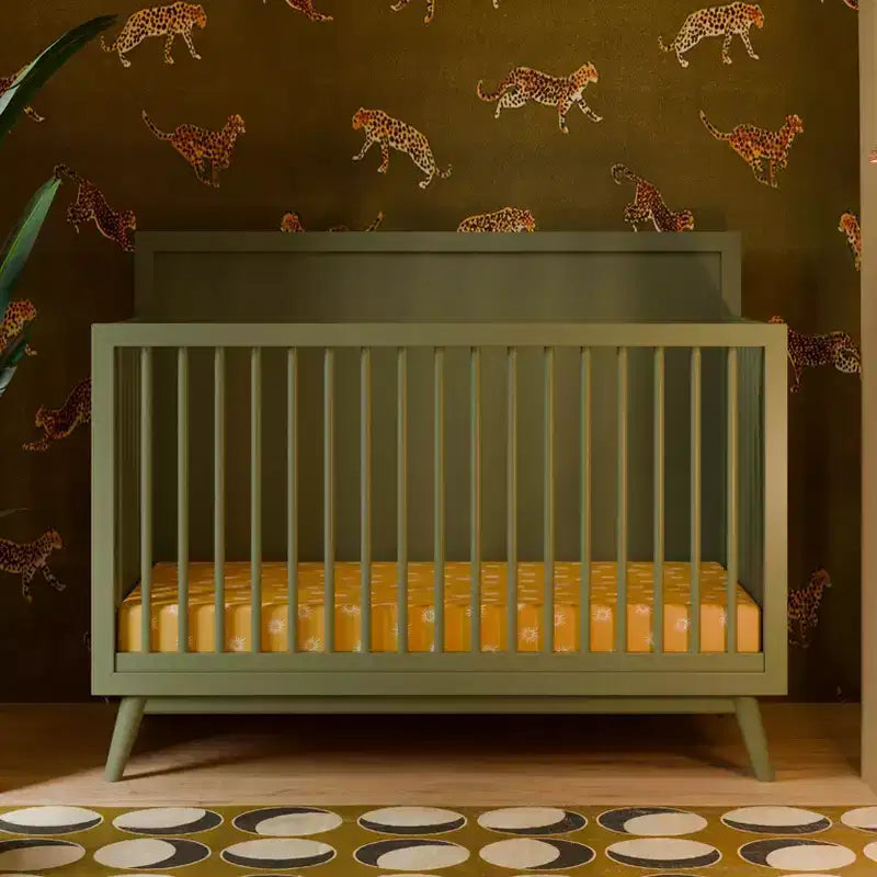 Lit de bébé convertible 4-en-1 Palma Mid-Century avec kit de conversion pour lit de tout-petit