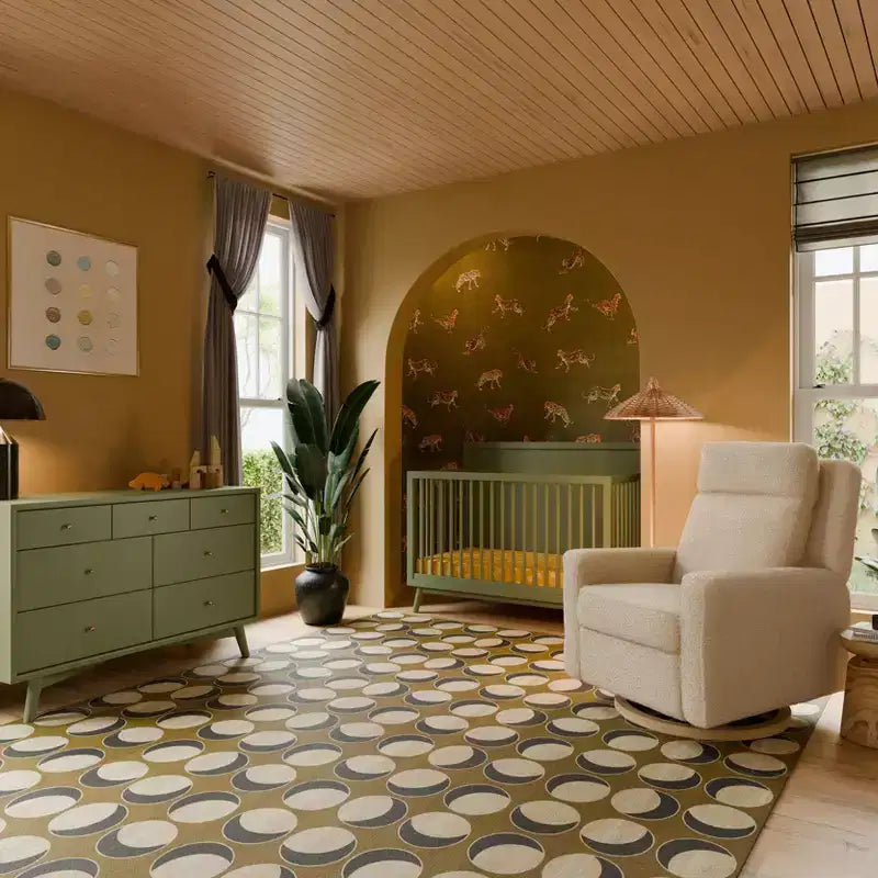 Lit de bébé convertible 4-en-1 Palma Mid-Century avec kit de conversion pour lit de tout-petit