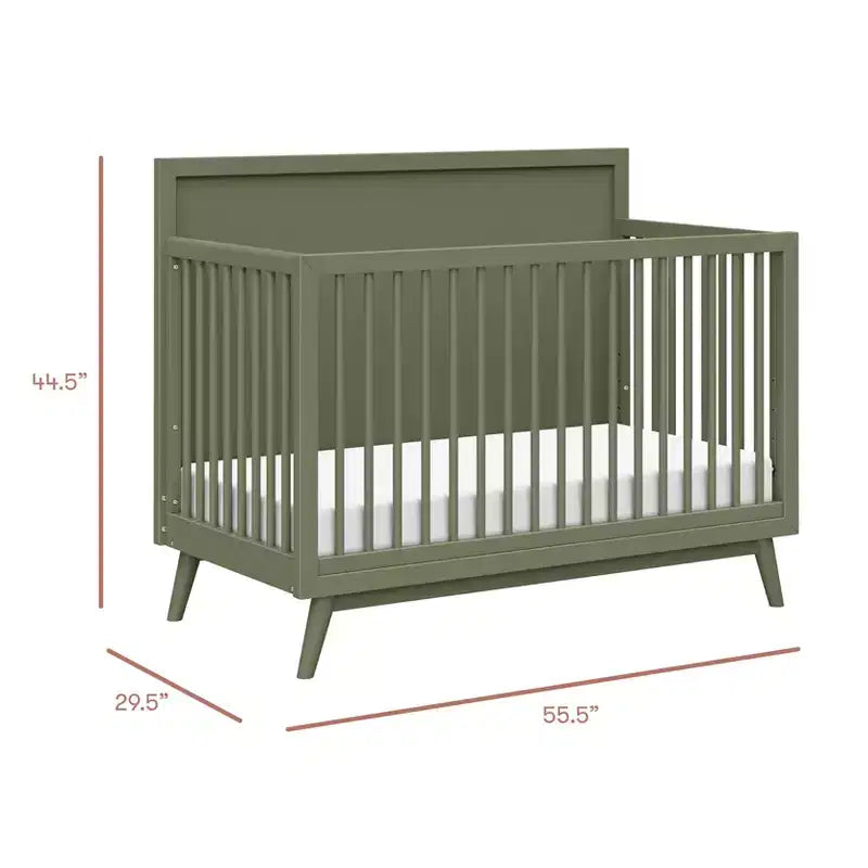 Lit de bébé convertible 4-en-1 Palma Mid-Century avec kit de conversion pour lit de tout-petit