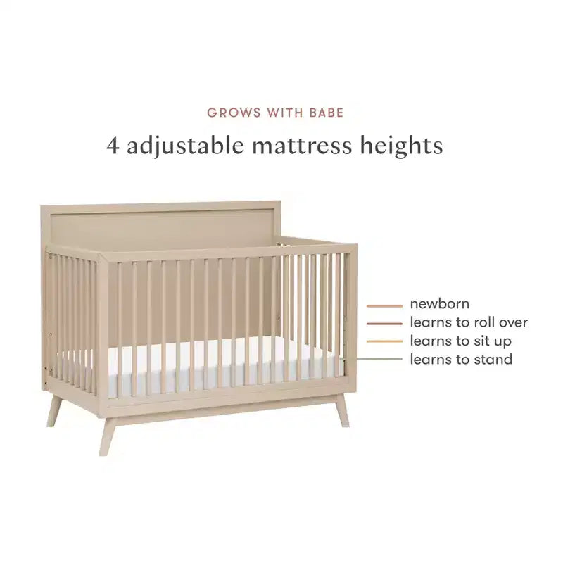 Lit de bébé convertible 4-en-1 Palma Mid-Century avec kit de conversion pour lit de tout-petit