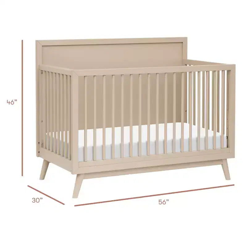 Lit de bébé convertible 4-en-1 Palma Mid-Century avec kit de conversion pour lit de tout-petit