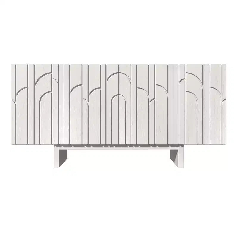 Buffet console TV autoportant moderne 4 portes en bois avec rangements