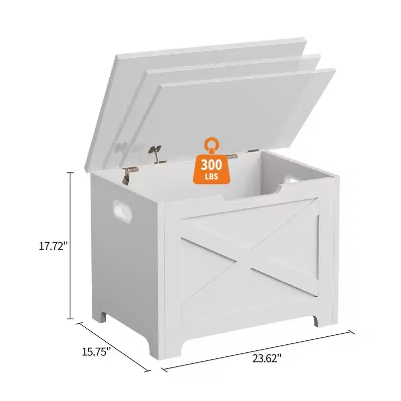 23,6 Banc de rangement en bois avec charnière de sécurité, grand coffre à jouets et coffre de rangement, organisateur facile à assembler pour entrée, salon et chambre à coucher
