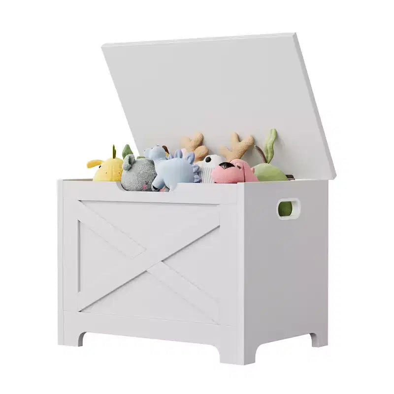 23.6 Wooden Storage Bench with Safety Hinge, Large Toy Chest & Storage Chest, Easy Assembly Entryway & Living Room Organizer for Bedroom