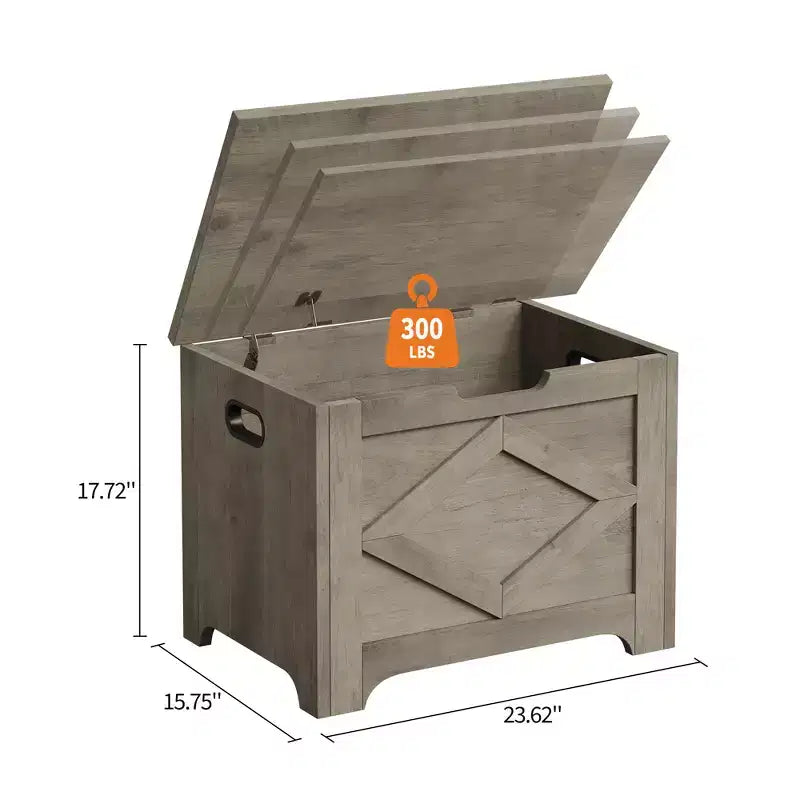 23,6 Banc de rangement en bois avec charnière de sécurité, grand coffre à jouets et coffre de rangement, organisateur facile à assembler pour entrée, salon et chambre à coucher