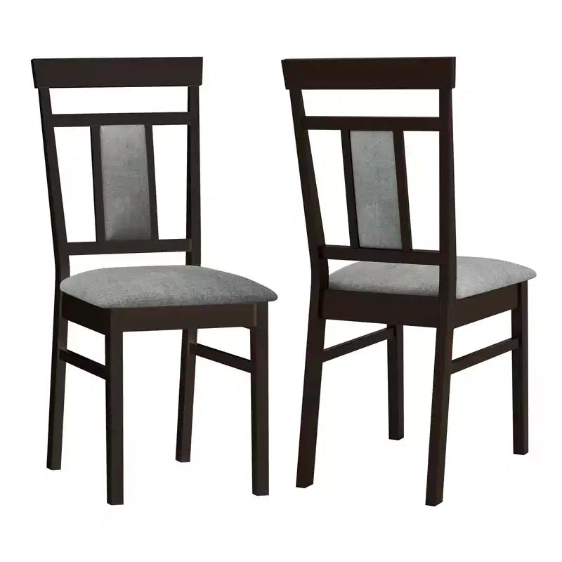 Ensemble de 4 chaises de salle à manger modernes avec assise et dossier rembourrés, pieds en bois d'hévéa