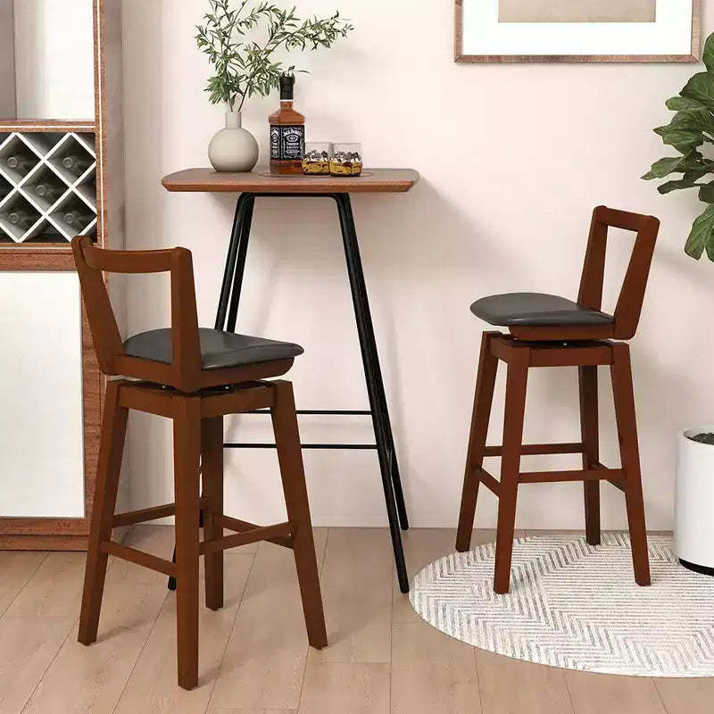 Tabourets de bar pivotants hauteur bar, lot de 4, 77,5 cm, rembourrés en cuir PU, pour cuisine