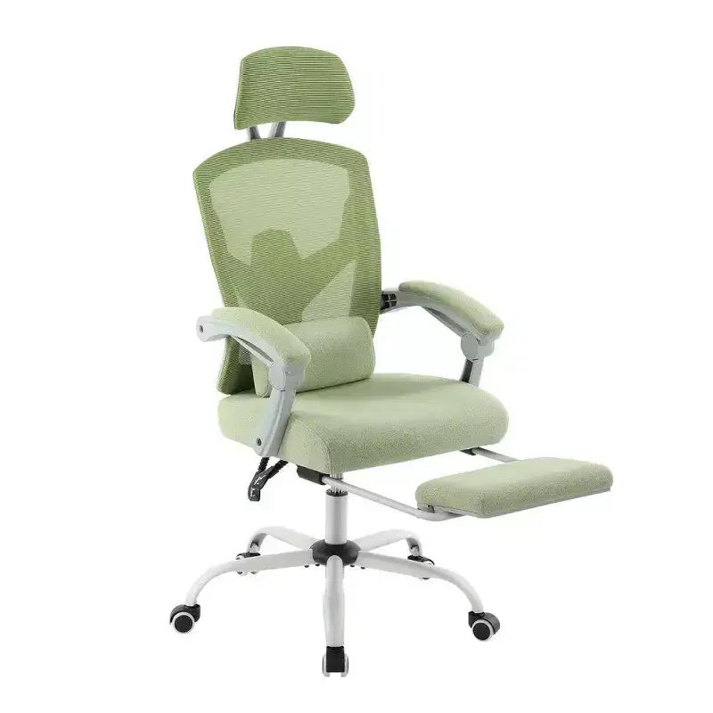 Chaise de bureau ergonomique avec repose-pieds, chaise de bureau en maille à dossier haut avec appui-tête réglable et support lombaire pour bureau à domicile, capacité de 125 kg