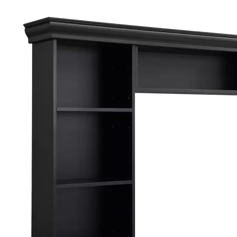Meuble TV mural avec bibliothèque pour téléviseur 70", console multimédia avec pont, meuble TV avec étagère réglable