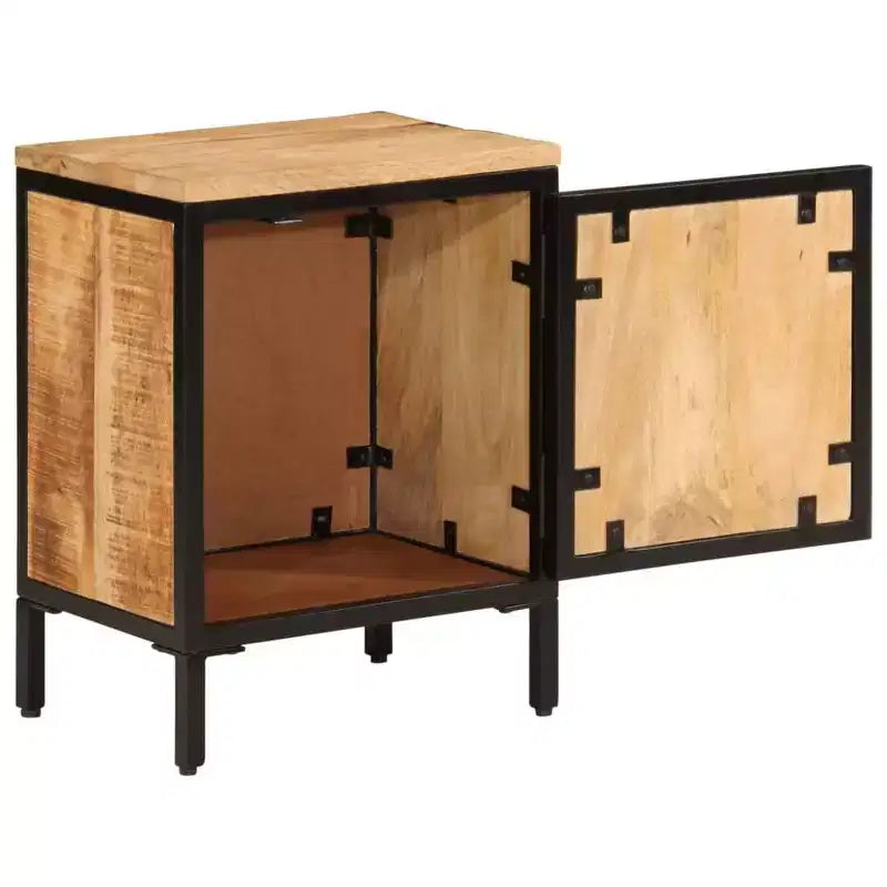 Table de chevet 40x30x52,5 cm en bois de manguier massif brut
