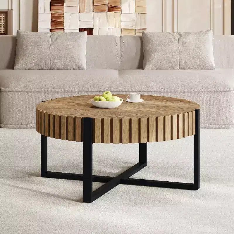 Table basse ronde industrielle Zane