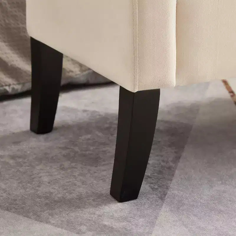 51.5 Bed Bench with Storage, Upholstered Velvet Tufted, with Solid Black Wooden Legs, For Bedroom/Entryway