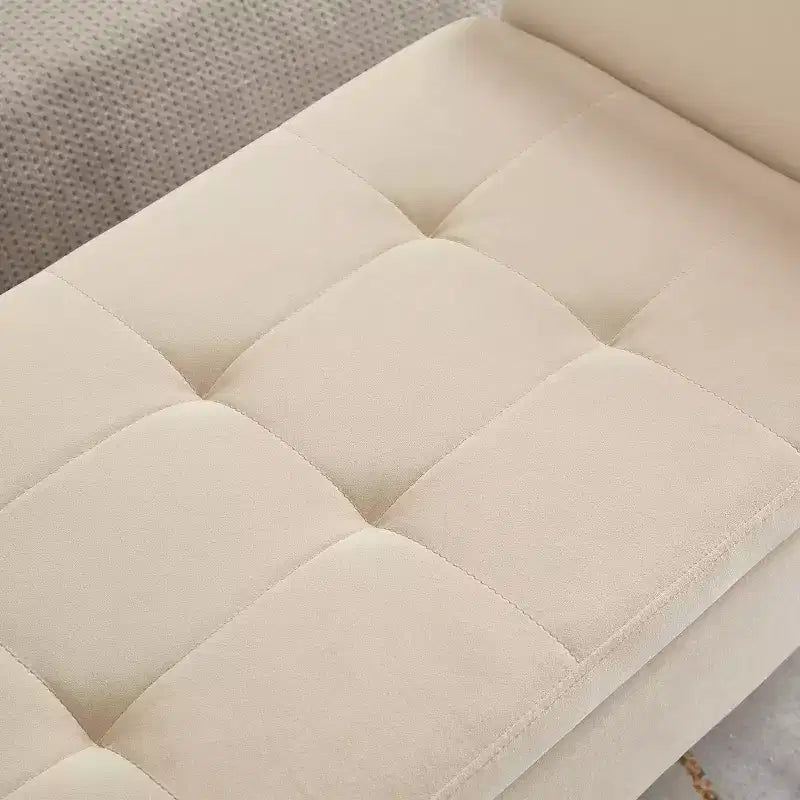 51.5 Bed Bench with Storage, Upholstered Velvet Tufted, with Solid Black Wooden Legs, For Bedroom/Entryway