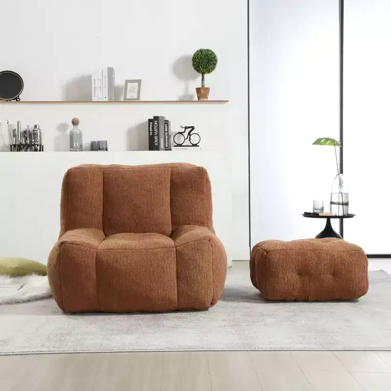 Fauteuil poire pour le sol, canapé paresseux avec mousse à mémoire de forme et ottoman, canapé poire pour salle de lecture, salon
