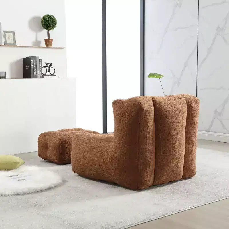 Fauteuil poire pour le sol, canapé paresseux avec mousse à mémoire de forme et ottoman, canapé poire pour salle de lecture, salon