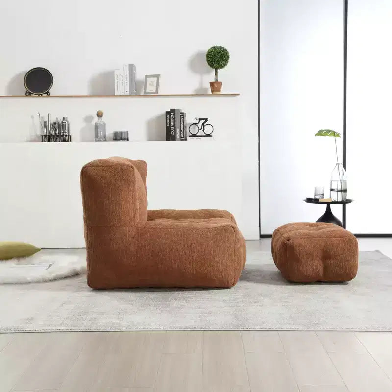 Fauteuil poire pour le sol, canapé paresseux avec mousse à mémoire de forme et ottoman, canapé poire pour salle de lecture, salon
