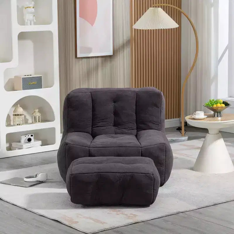 Fauteuil poire pour le sol, canapé paresseux avec mousse à mémoire de forme et ottoman, canapé poire pour salle de lecture, salon