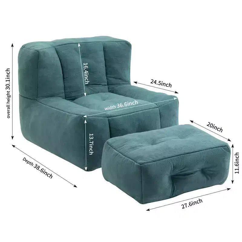 Fauteuil poire pour le sol, canapé paresseux avec mousse à mémoire de forme et ottoman, canapé poire pour salle de lecture, salon
