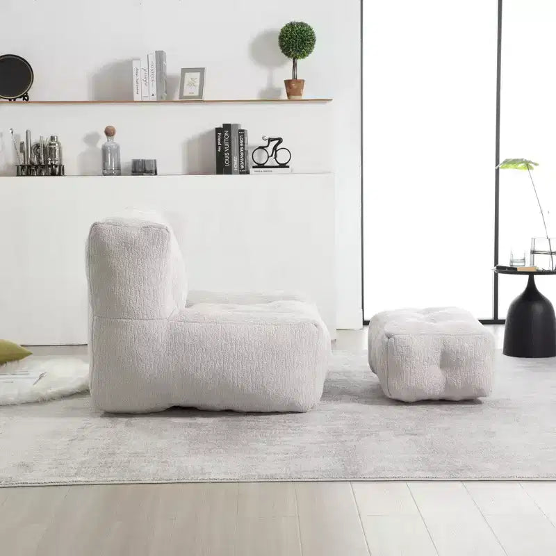 Fauteuil poire pour le sol, canapé paresseux avec mousse à mémoire de forme et ottoman, canapé poire pour salle de lecture, salon