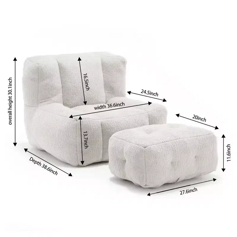 Fauteuil poire pour le sol, canapé paresseux avec mousse à mémoire de forme et ottoman, canapé poire pour salle de lecture, salon
