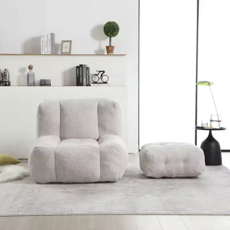 Fauteuil poire pour le sol, canapé paresseux avec mousse à mémoire de forme et ottoman, canapé poire pour salle de lecture, salon