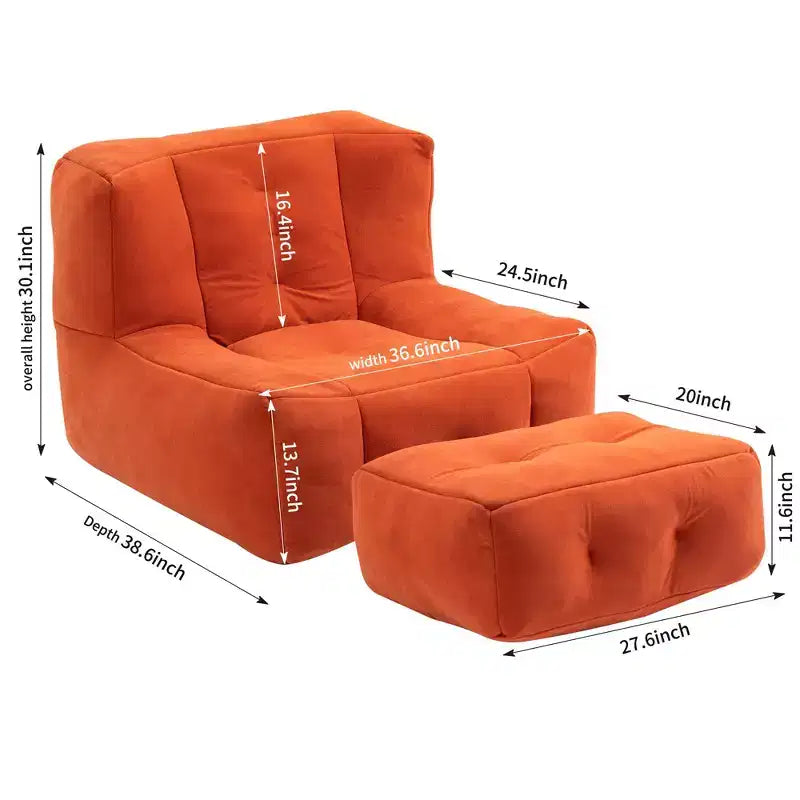 Fauteuil poire pour le sol, canapé paresseux avec mousse à mémoire de forme et ottoman, canapé poire pour salle de lecture, salon