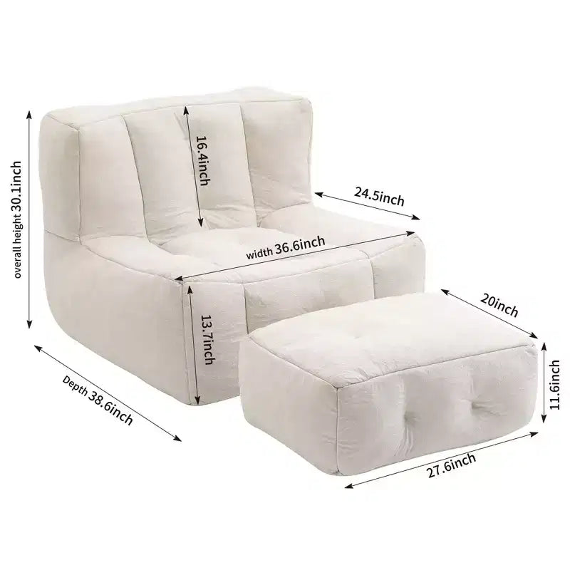 Fauteuil poire pour le sol, canapé paresseux avec mousse à mémoire de forme et ottoman, canapé poire pour salle de lecture, salon