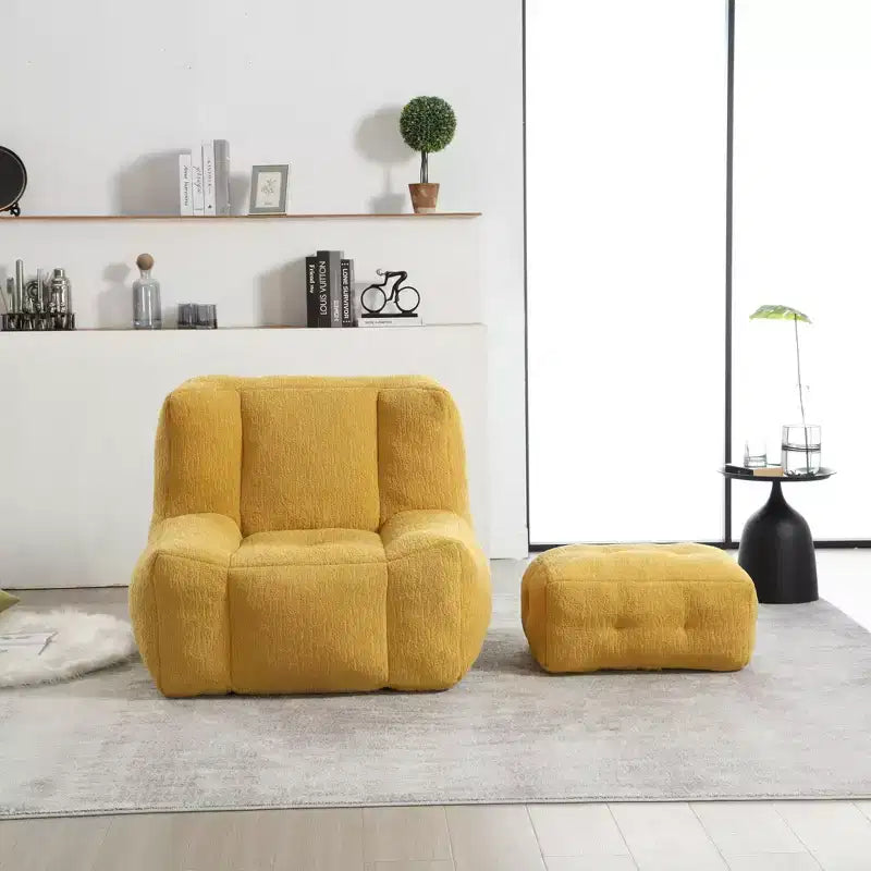 Fauteuil poire pour le sol, canapé paresseux avec mousse à mémoire de forme et ottoman, canapé poire pour salle de lecture, salon