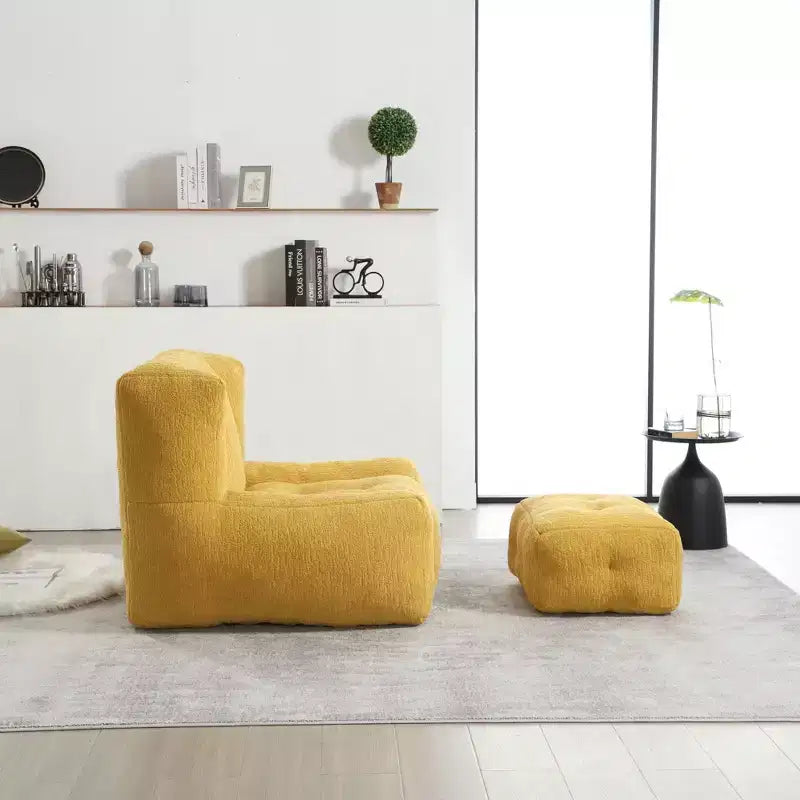 Fauteuil poire pour le sol, canapé paresseux avec mousse à mémoire de forme et ottoman, canapé poire pour salle de lecture, salon