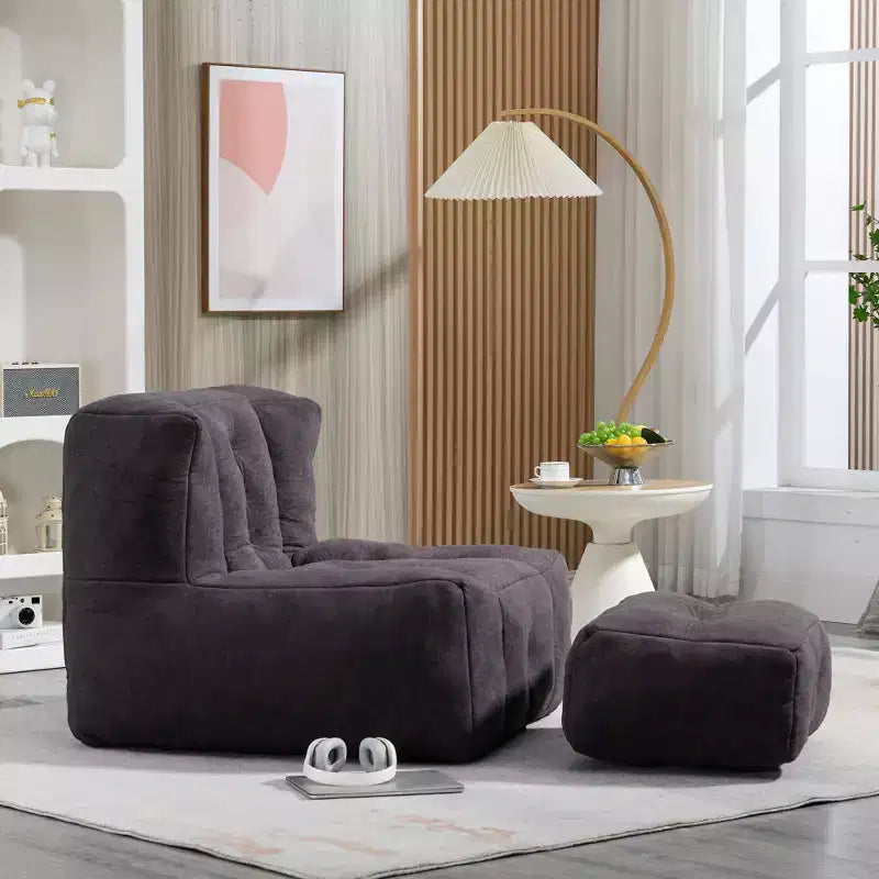 Fauteuil poire pour le sol, canapé paresseux avec mousse à mémoire de forme et ottoman, canapé poire pour salle de lecture, salon