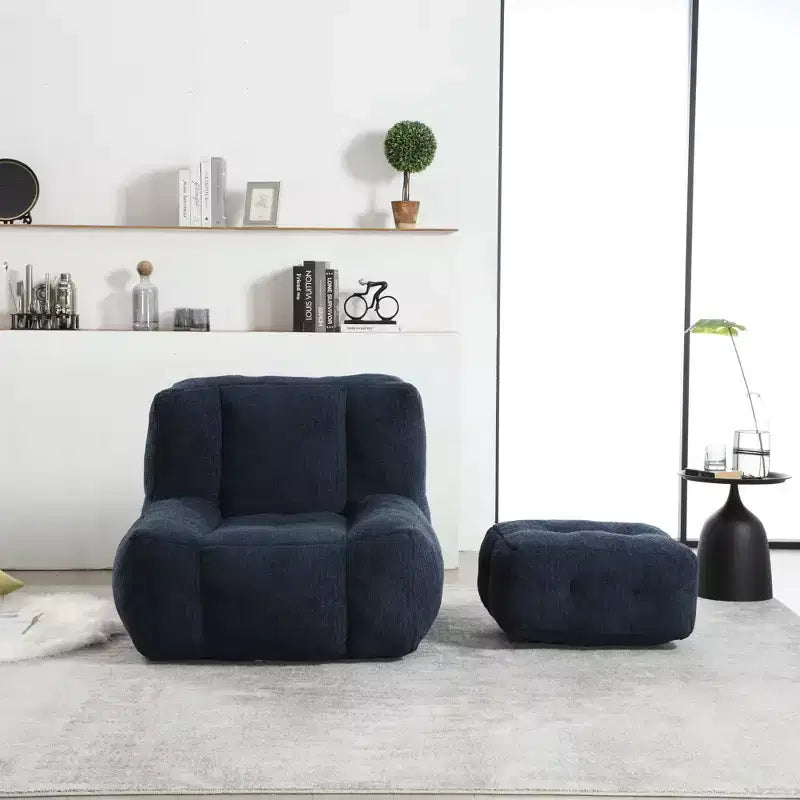 Fauteuil poire pour le sol, canapé paresseux avec mousse à mémoire de forme et ottoman, canapé poire pour salle de lecture, salon