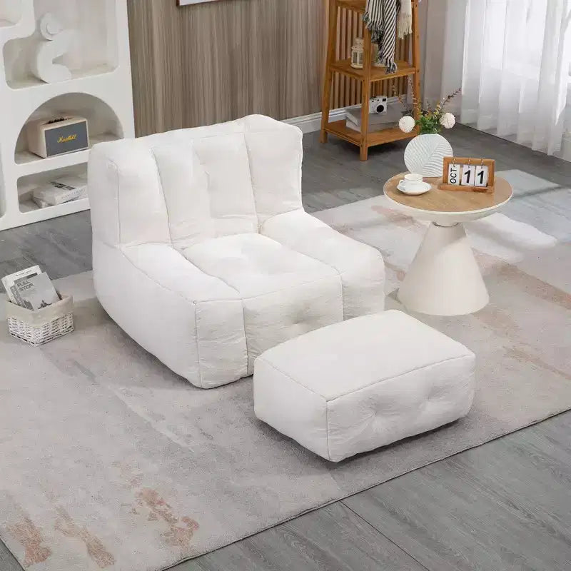Bean Bag Chair Floor Chair Lazy Sofa Chair with Memory Foam and Ottoman, Bean Bag Sofa for Reading Room, Living Room