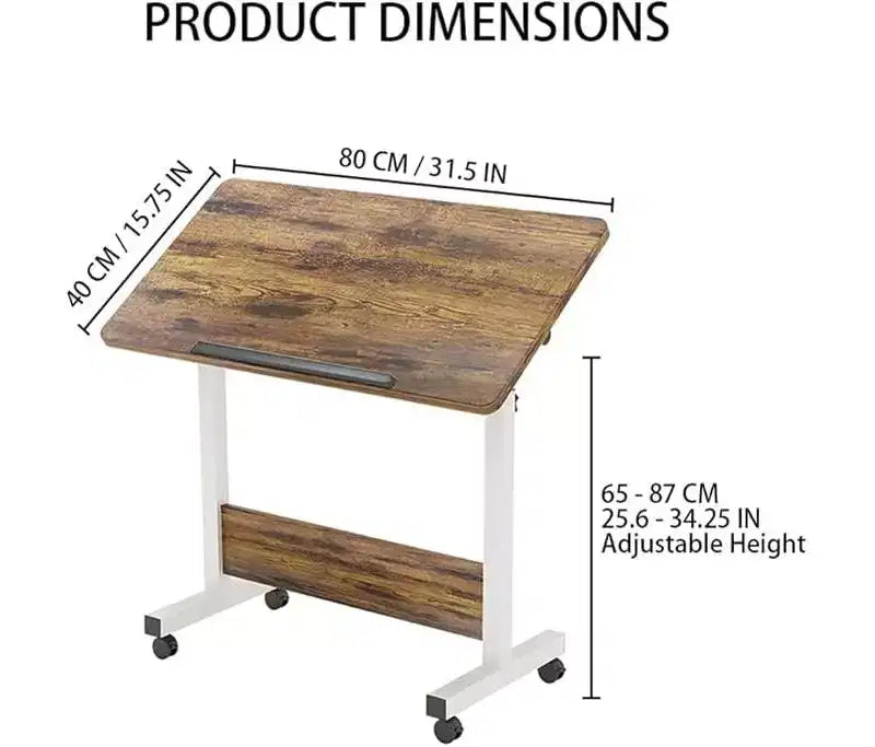 Petit bureau debout, hauteur réglable, bureau pliable avec roulettes, table d'ordinateur mobile, bureau assis-debout, pour petits espaces