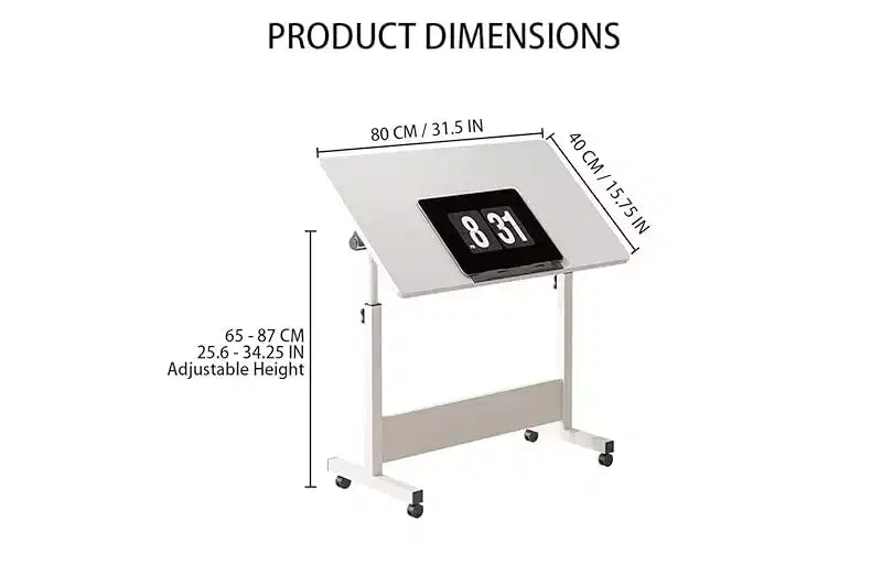 Petit bureau debout, hauteur réglable, bureau pliable avec roulettes, table d'ordinateur mobile, bureau assis-debout, pour petits espaces