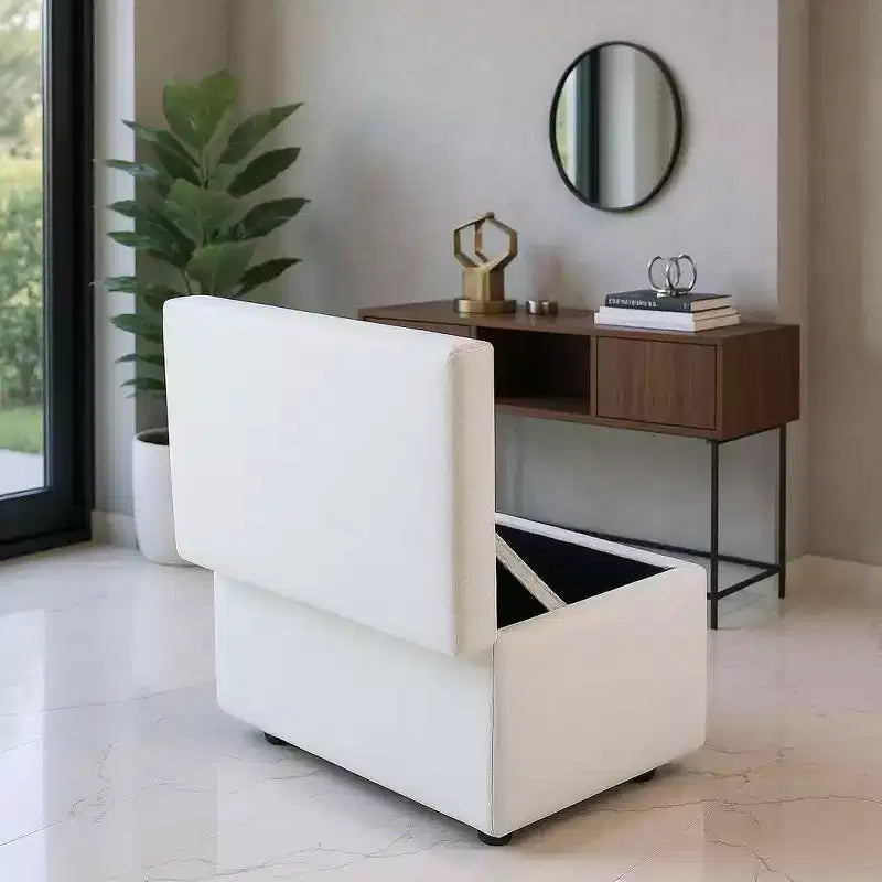 Tabouret de rangement multifonctionnel, assise et rangement en un, entrée de salon