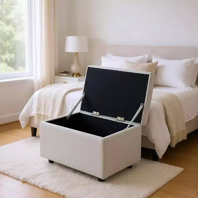 Tabouret de rangement multifonctionnel, assise et rangement en un, entrée de salon