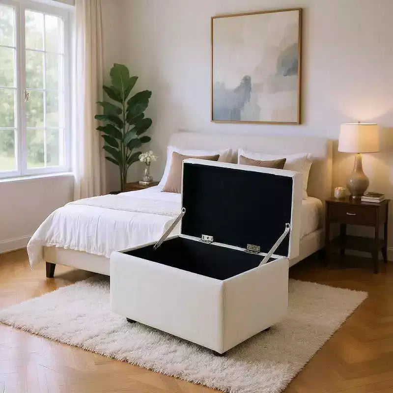 Tabouret de rangement multifonctionnel, assise et rangement en un, entrée de salon