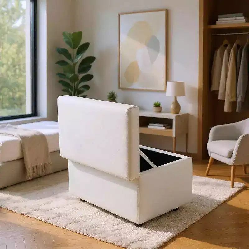 Tabouret de rangement multifonctionnel, assise et rangement en un, entrée de salon
